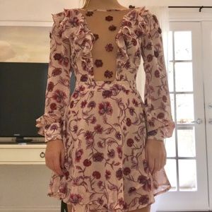 For Love & Lemons Pink Floral Dress